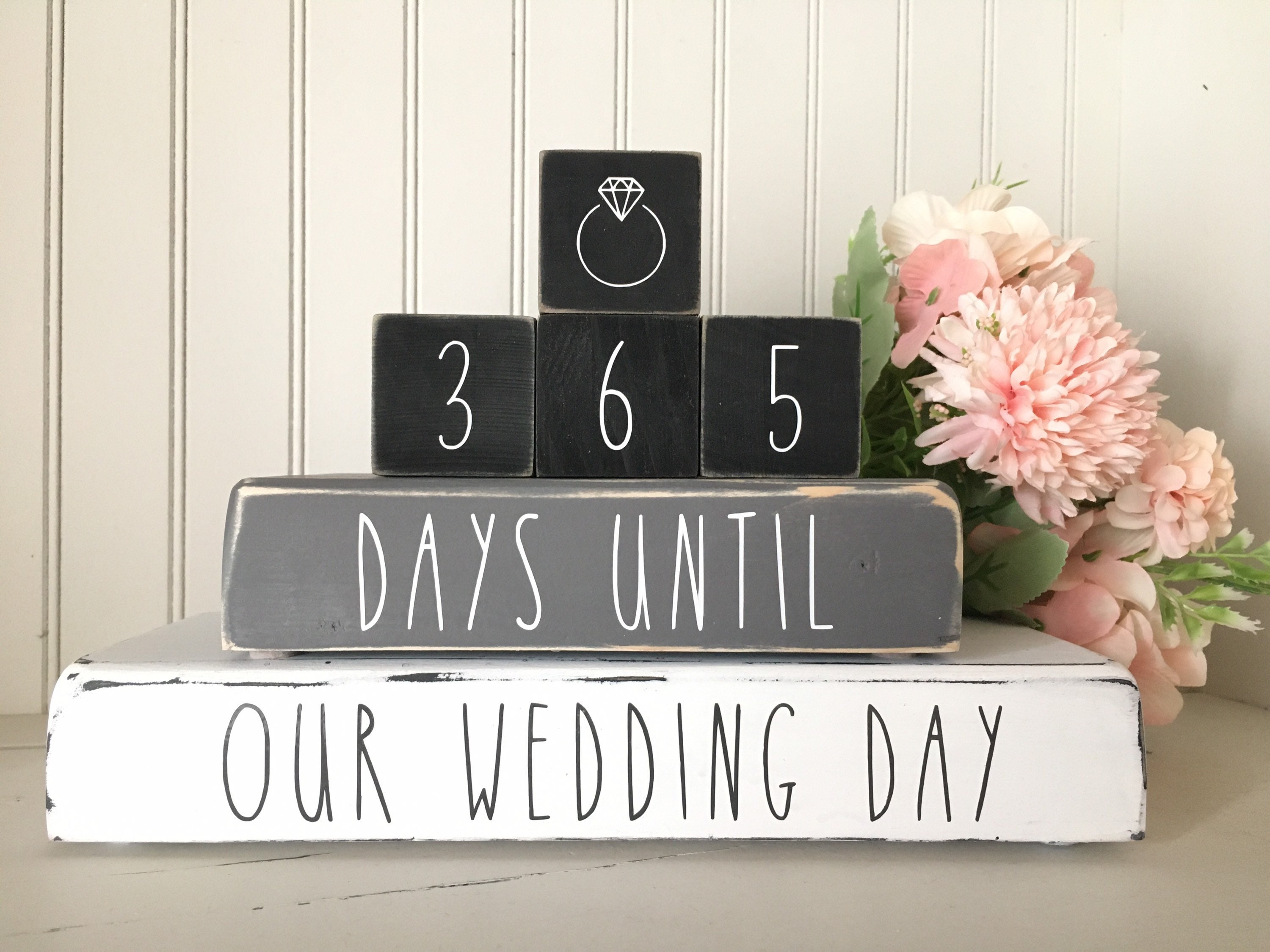 365 Days Wedding Countdown Countdown Blocks For Wedding - Etsy Canada