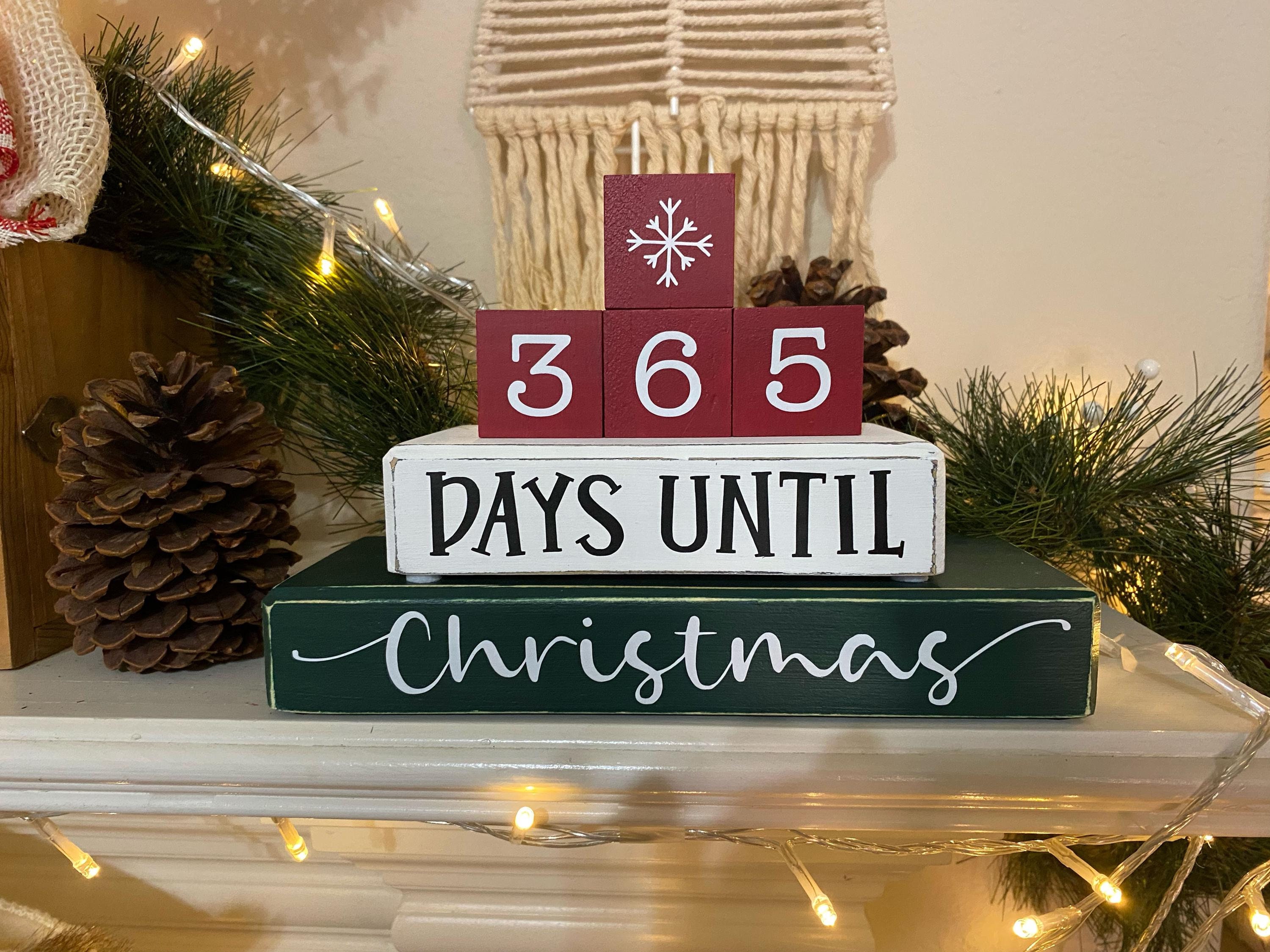 Christmas Countdown Number Blocks - Etsy