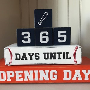 Baseball Opening Day Countdown, Baseball Countdown blocks, Boy / Girl Gift