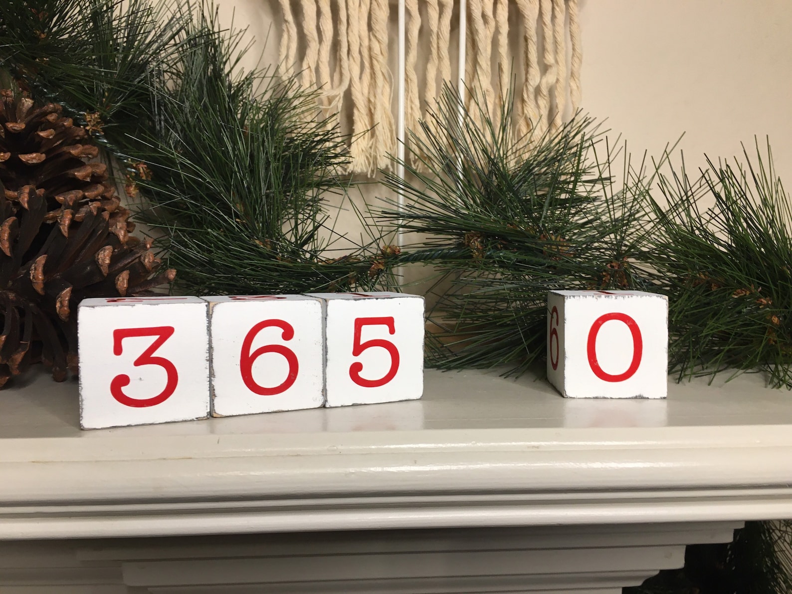 365 Christmas Countdown Christmas Wood Blocks Counting for Etsy