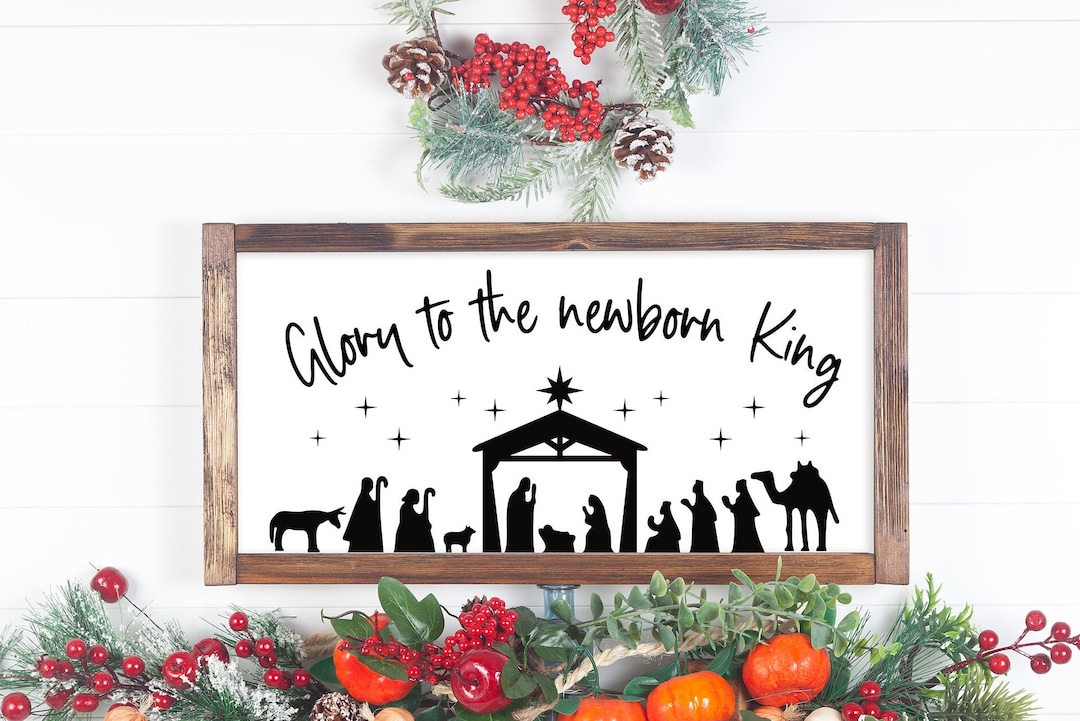 Nativity Sign Decor, Christmas Sign, Wall Decor Sign, Inspirational ...