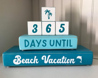 Beach Vacation Countdown Blocks, Custom Summer Family Gift