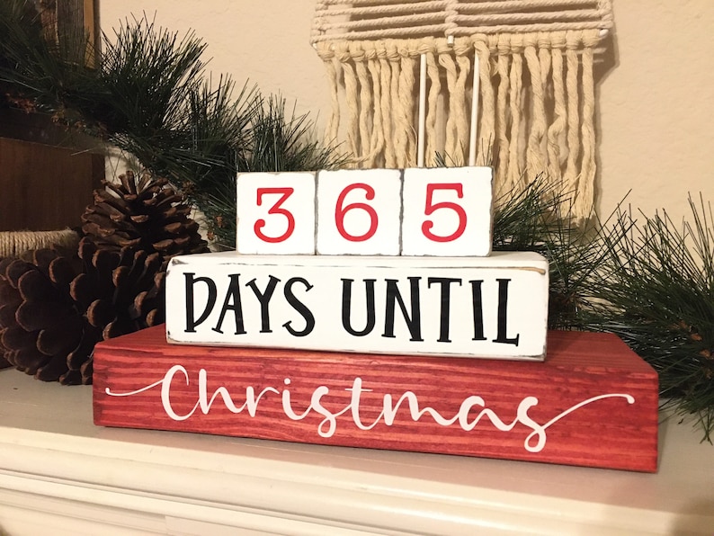 365 Christmas Countdown Christmas Wood Blocks Counting for Etsy