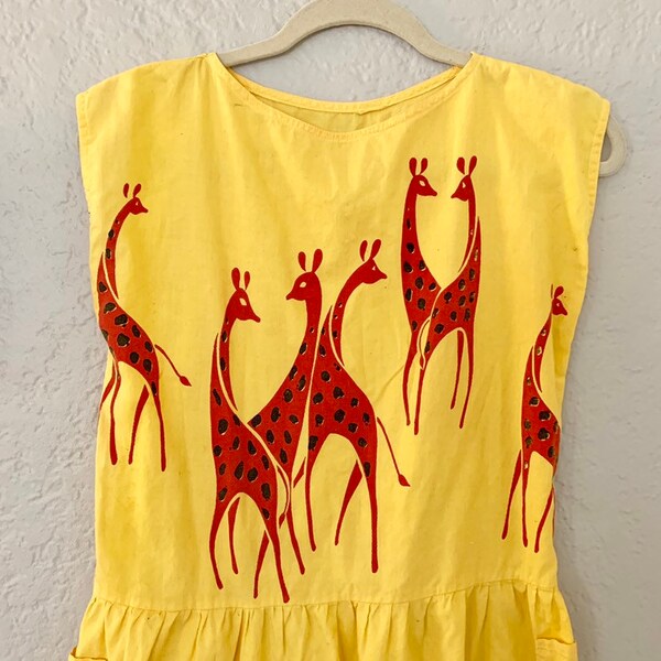 Blue Giraffe Print Dress main image 1