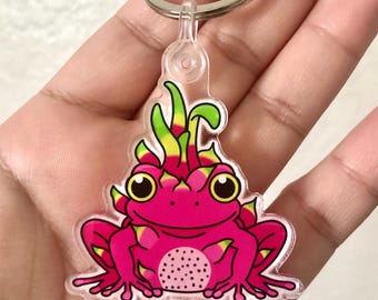 Portachiavi in acrilico a forma di rana frutto del drago