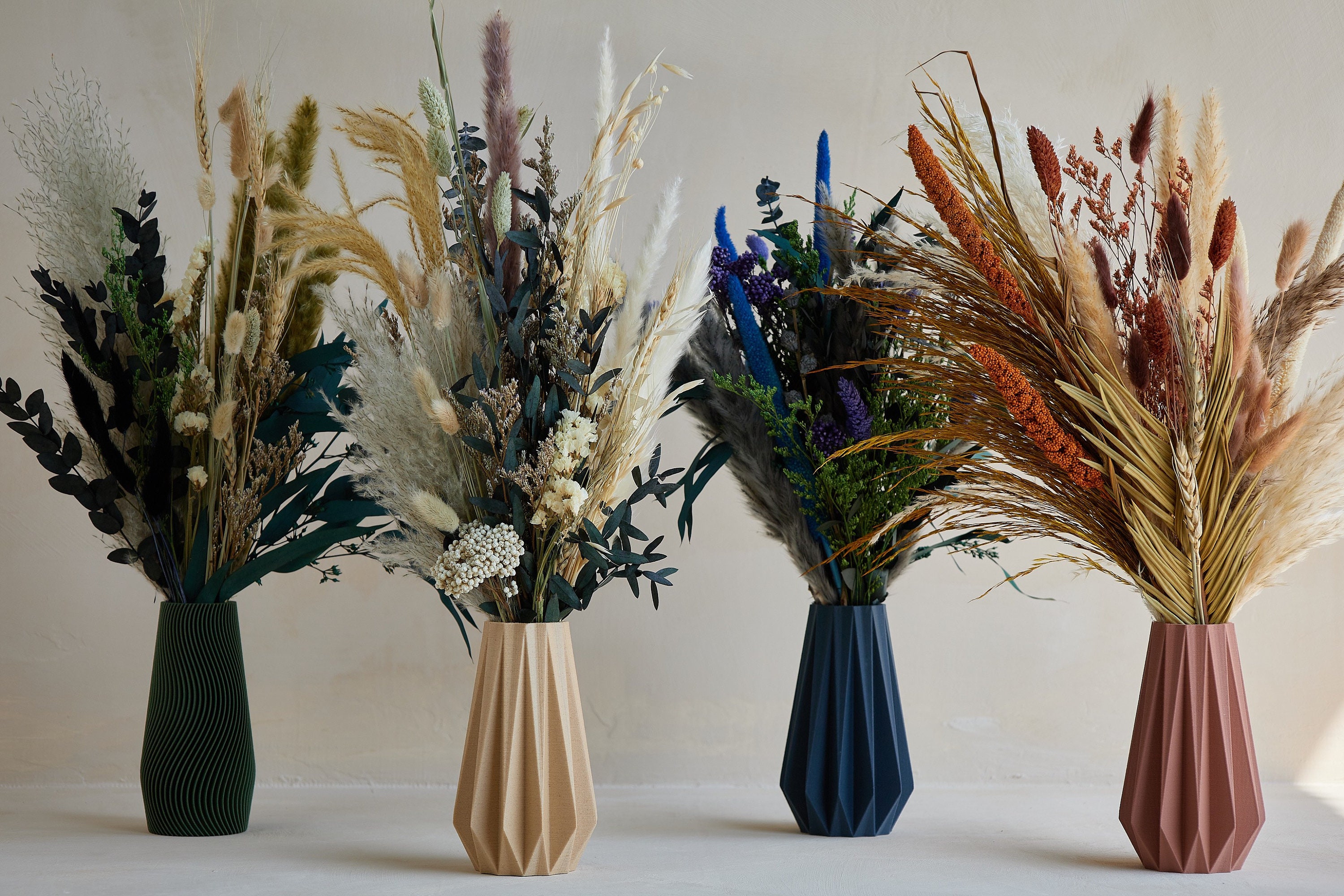 Dried Flower Bouquet - Pampas Grass Wedding Centerpiece Boho Home Decor Bridal Bouquet Bridesmaids Bunch Terracotta Preserved Flowers
