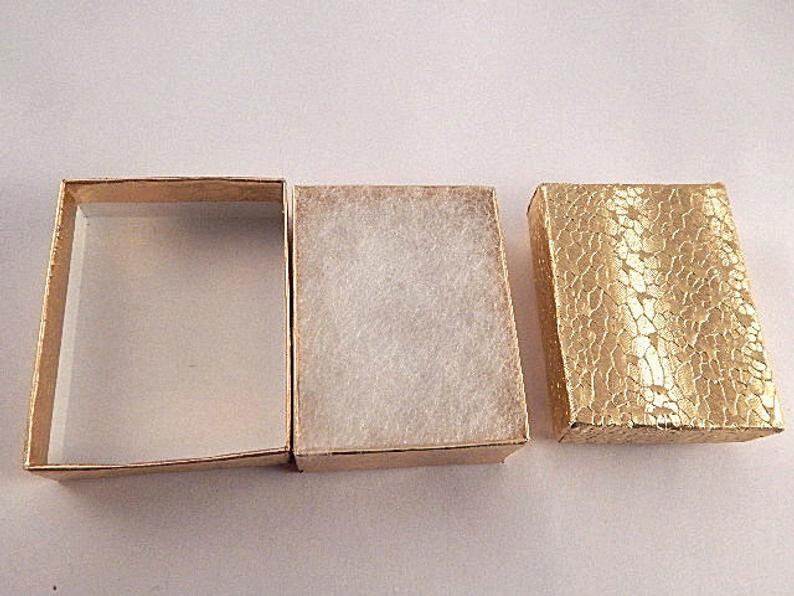 Gold Foil Jewelry Gift Boxes Cotton 12 Lined 2 1/8 x 1 Etsy