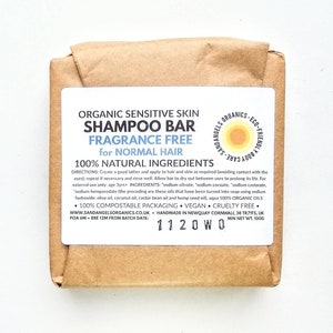 Sensitive Scalp Hempseed Shampoo Bar - 100% Natural, Fragrance Free