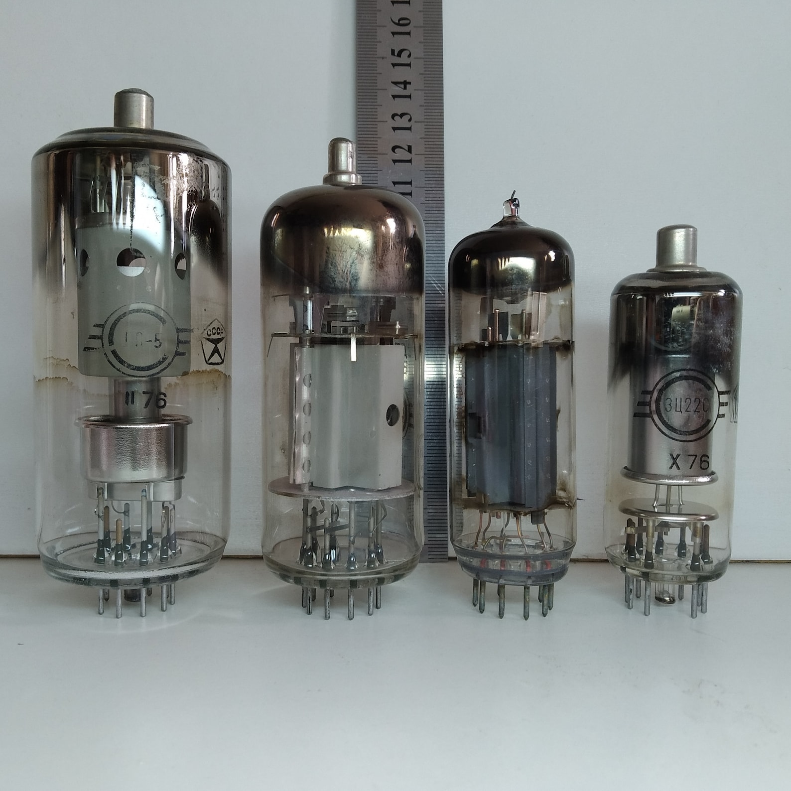 SET of 4 BIG Radio Tube Vintage Electronics BIG Vacuum Tube Etsy