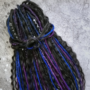 Synthetic crochet dreads extension Сurly dreads black  colour and textured dreads Mix Boho style dreads