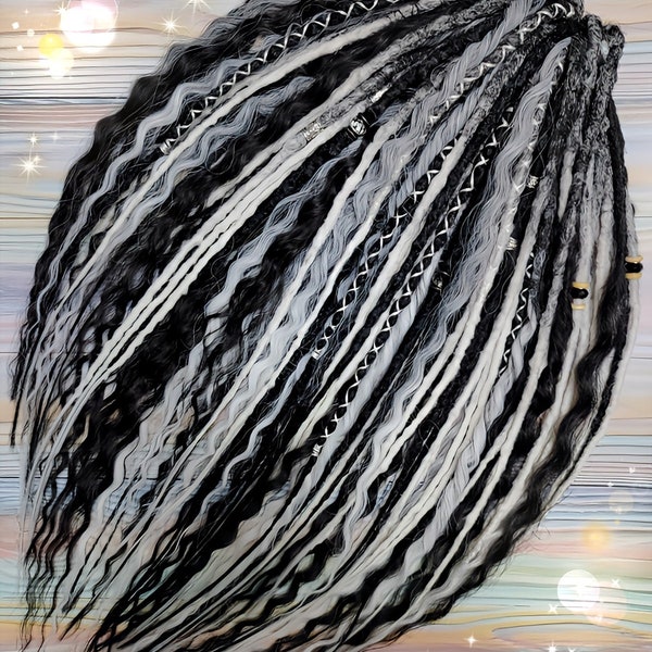 Synthetic crochet dreads extension Сurly dreads black  colour and textured dreads ombre Boho style dreads De dreadlocks ombre Mix