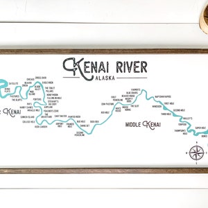 Kenai River Fishing Holes Farmhouse Sign Middle & Lower Kenai | Etsy