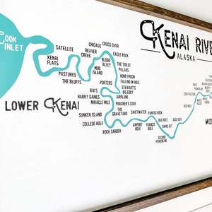 Kenai River Fishing Holes Farmhouse Sign Middle & Lower Kenai | Etsy