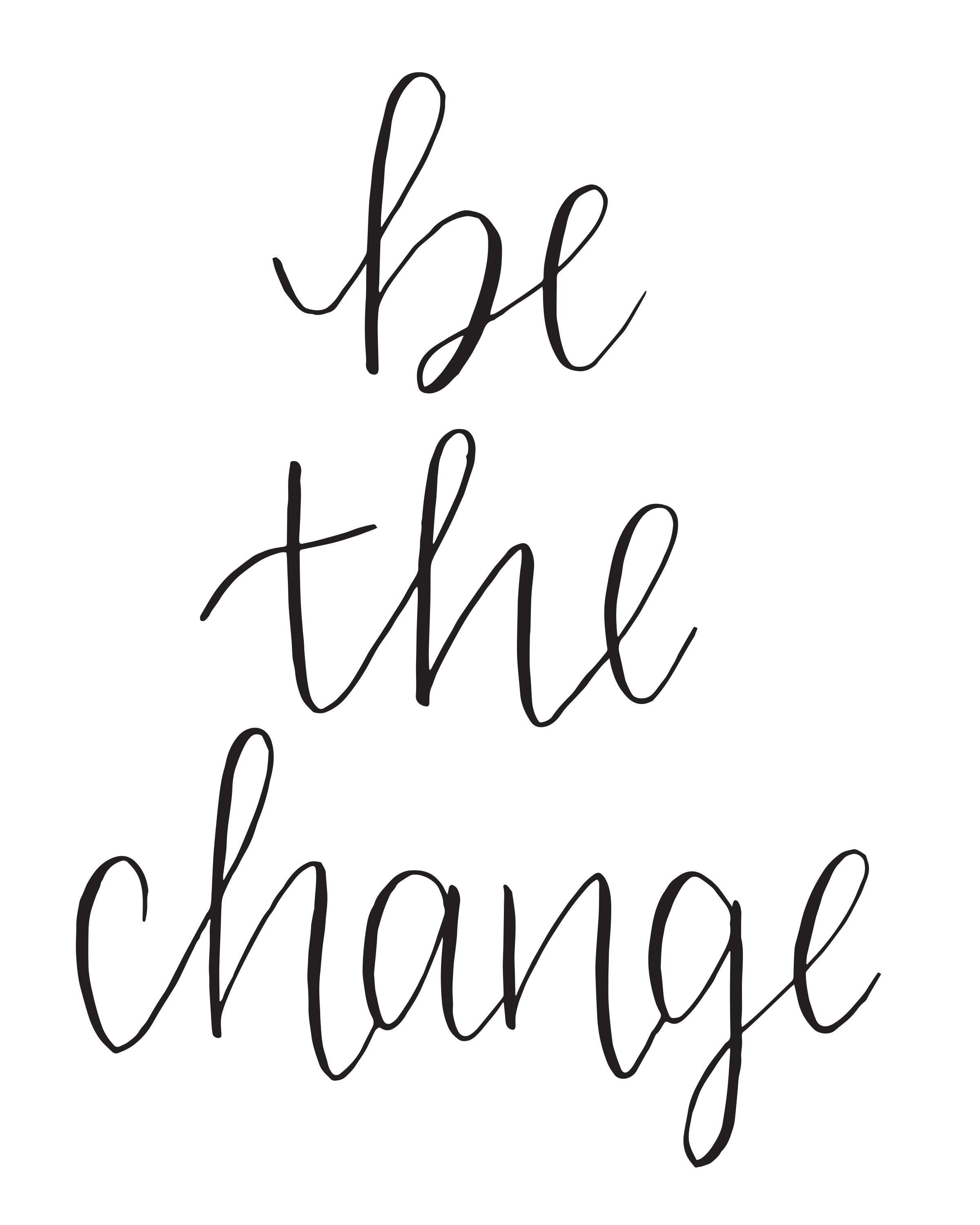 Be the Change, Classroom Decor, PRINTABLE ART, Wall Decor ...
