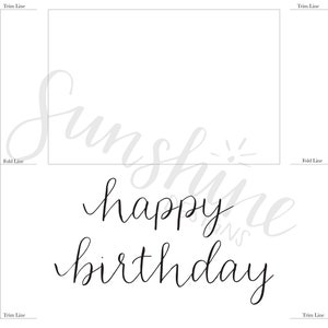 Happy Birthday Card, DIY Card, Printable Card, Happy Birthday ...