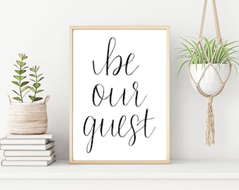 Be our guest, Beauty and the Beast, Downloadable Print, Wall Decor, Digital Art, Guest Room decor, Cheap print, digital downloadable art,