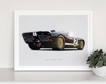 1966 Le Mans Ford GT40 Poster: Historic Race Car Art - Etsy