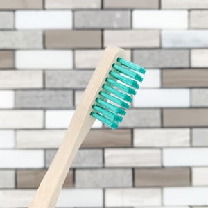 Teal Durable Bamboo Toothbrush, Shed Resistant, Won&#39;t break, 100% Biodegradable, Plastic Alternative, Eco-friendly, Zero Waste, Sustainable