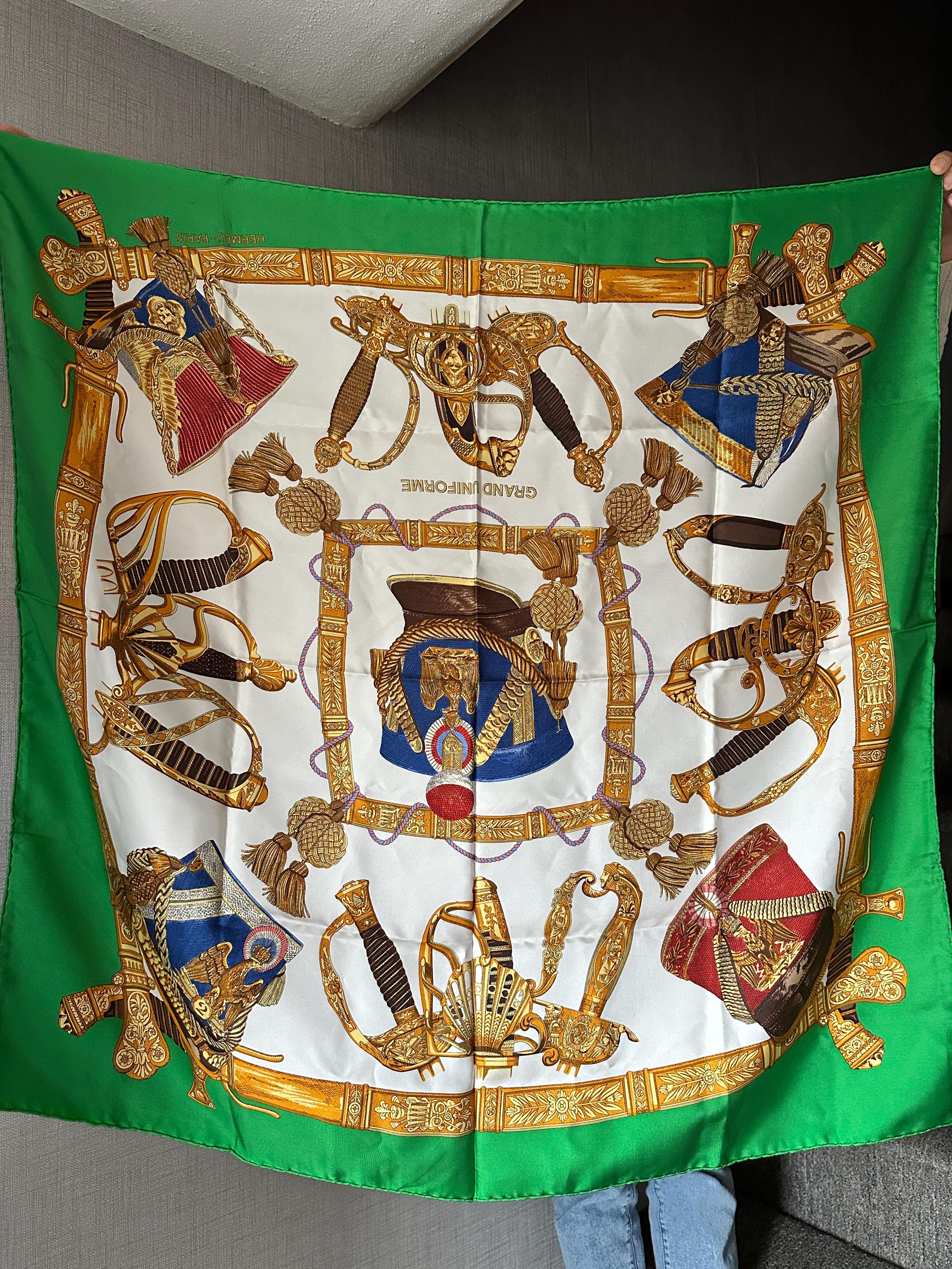 エルメス XL 100% シルク スカーフ、ジョアキム・メッツ作 グラン