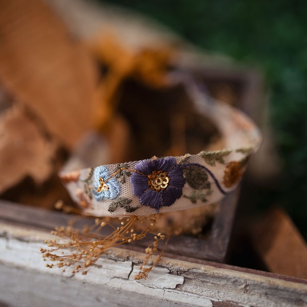 Purple & Gold Embroidered Tieback