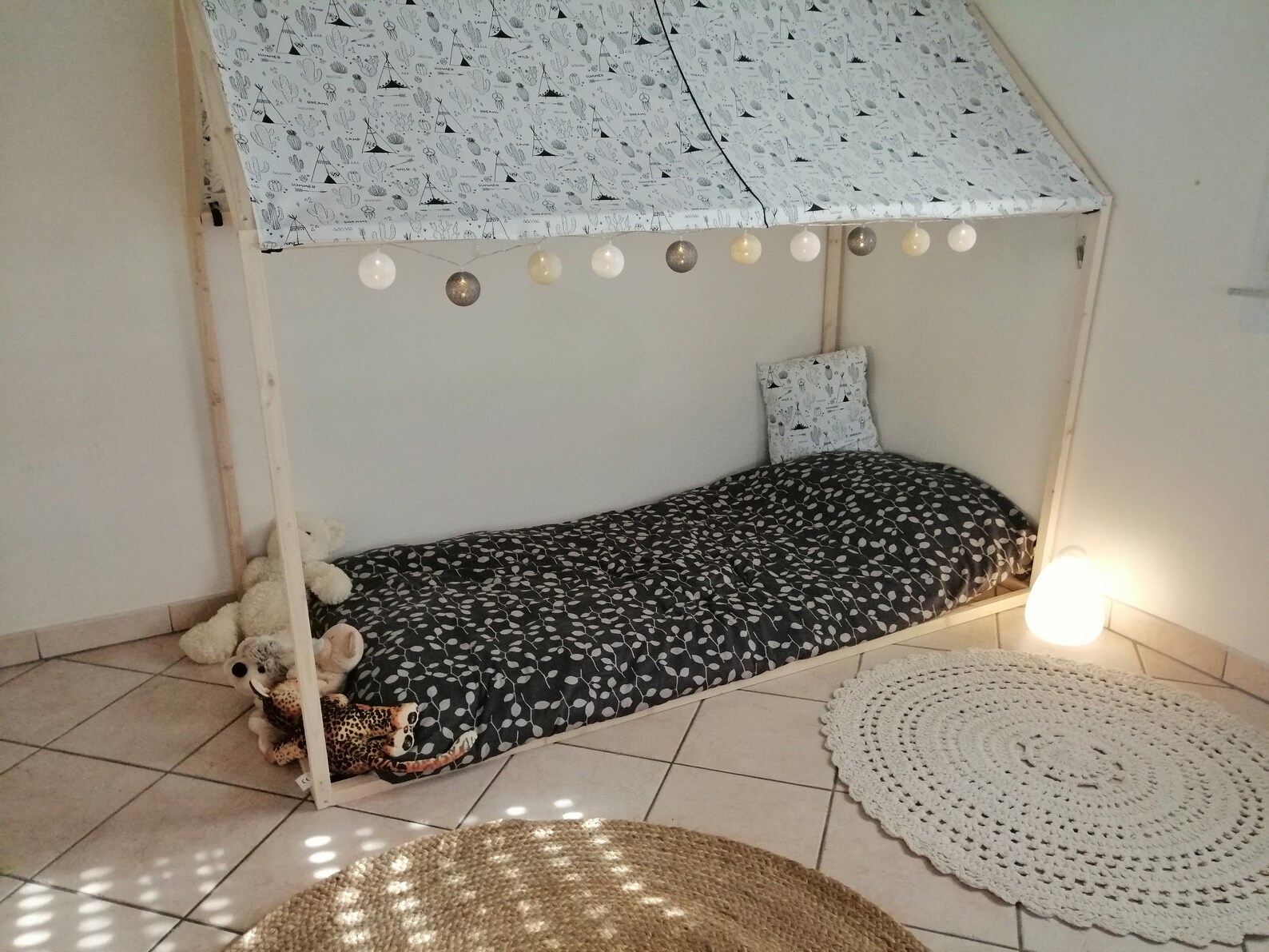 Lit cabane toit/Ciel de lit cabane Personnalisable Tissu | Etsy