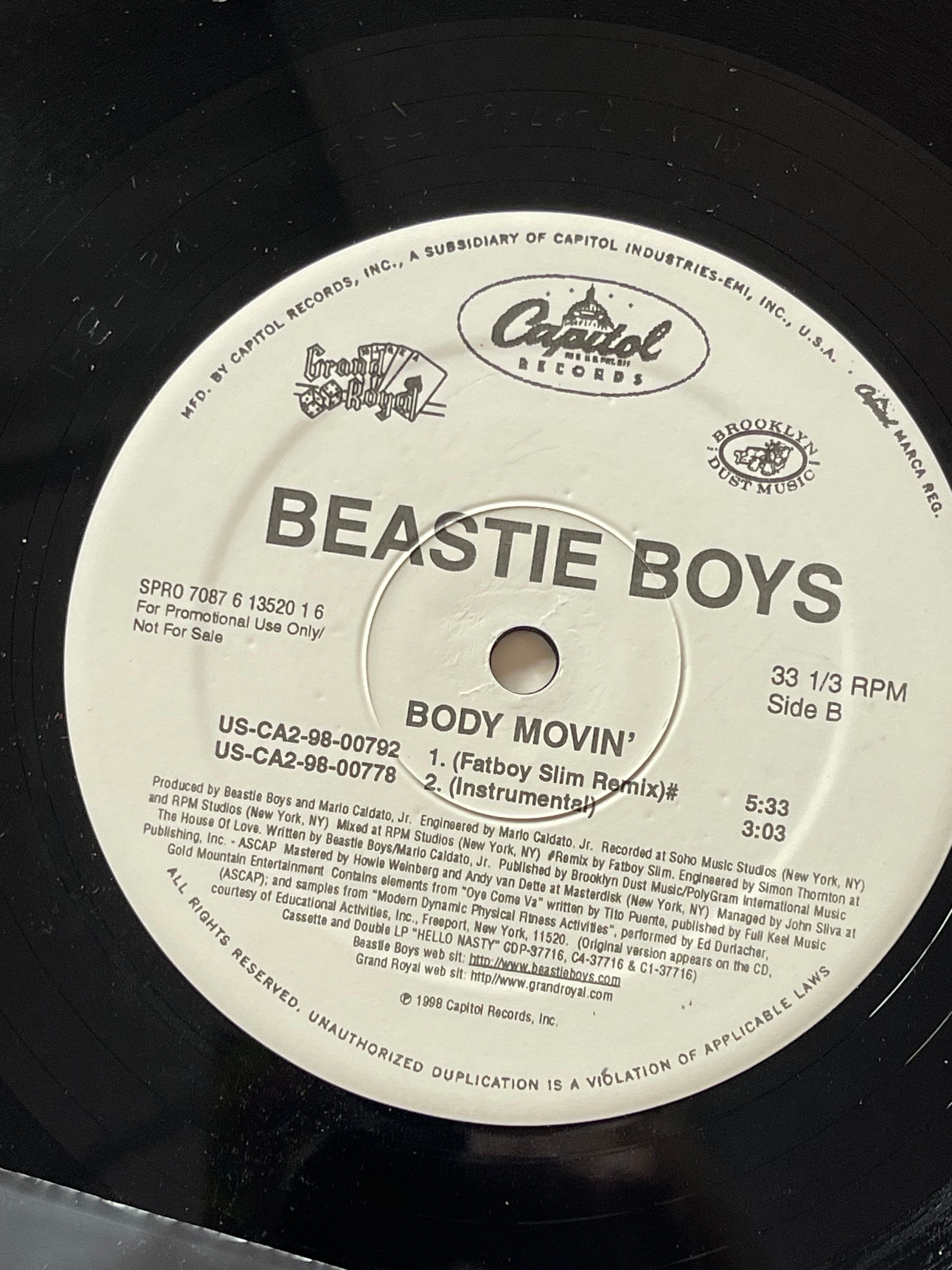 Beastie Boys-body Movin' SINGLE - Etsy