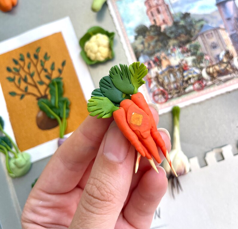 Fimo Küchen /Kühlschrankmagnete Gemüse / Küchendeko realistisch / Veggies als Geschenk oder Deko / Hobbykoch / Organizer / Magnetisch Bild 5
