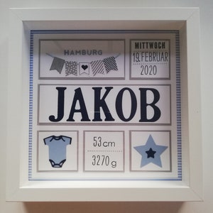 Personalisierter Bilderrahmen zur Geburt