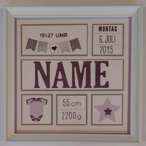 Personalisierter Bilderrahmen zur Geburt