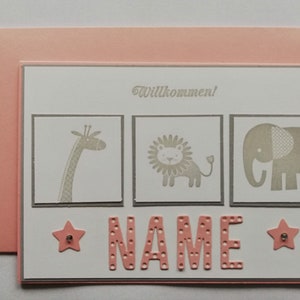 Personalisierte Karte zur Geburt, Mädchen