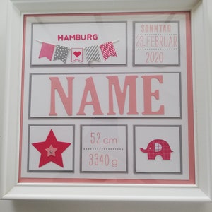 Personalisierter Bilderrahmen zur Geburt