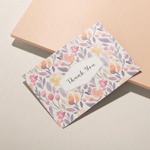 Watercolor Flower Thank You Cards - Set of 12 With Envelopes - Etsy