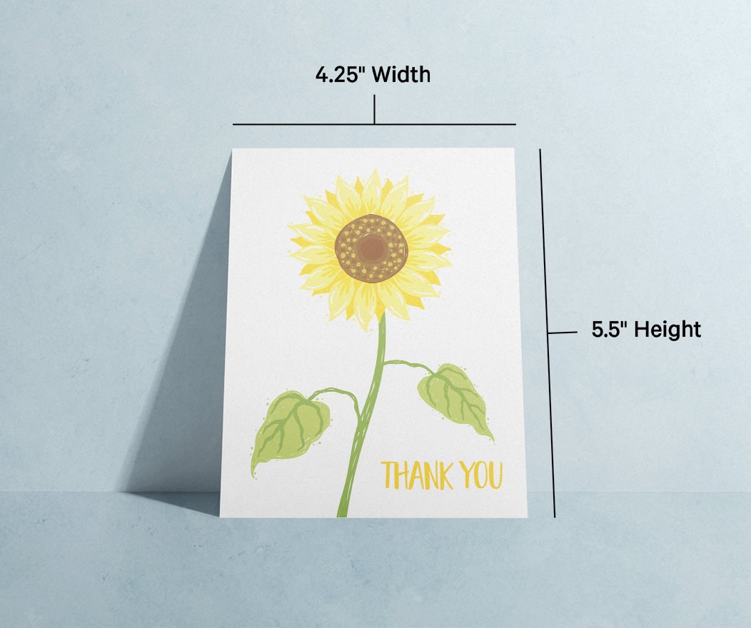 Sunflower Thank You Cards Ecofriendly Stationary Assorted Etsy Sweden