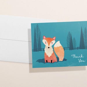 Woodland Animal Thank You Cards, Baby Shower Designs (Set of 12 with Envelopes) image 4