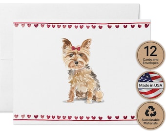 Yorkshire Terrier Stationery: Eco-Friendly Note Cards (12 with Envelopes)