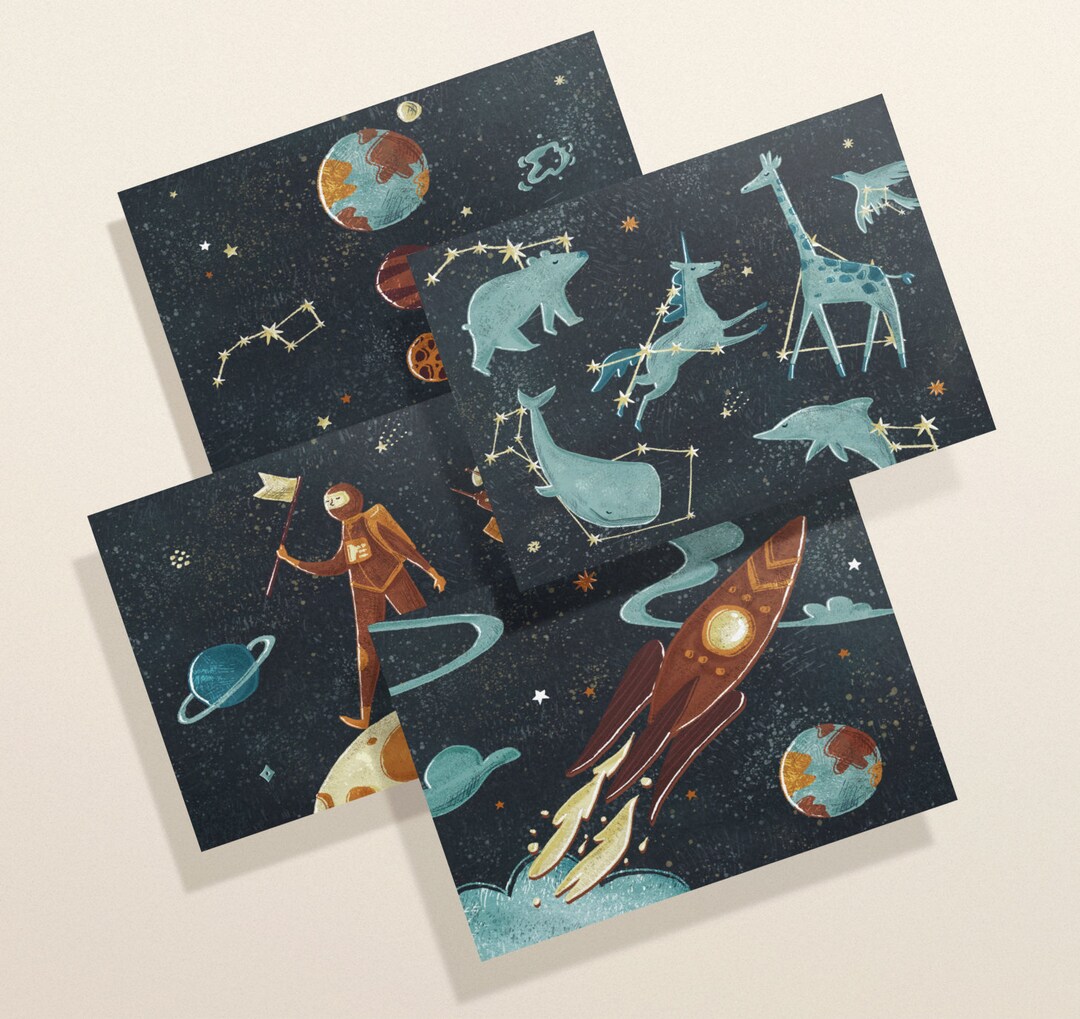 Space Greeting Cards for All Occasions Birthday Thank You - Etsy