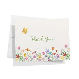 Thank You Cards - Whimsical Floral Set of 12 With Envelopes | Eco Friendly