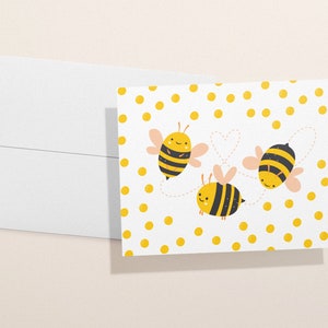 Bumble Bee Greeting Cards Bees Cards Set Bees and Flowers Greeting Cards Bees and Hearts Cards Set of 12 Cards & Envelopes image 5