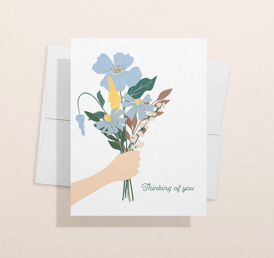 Thinking of You Bouquet Card 1 12 or 24 Cards - Etsy