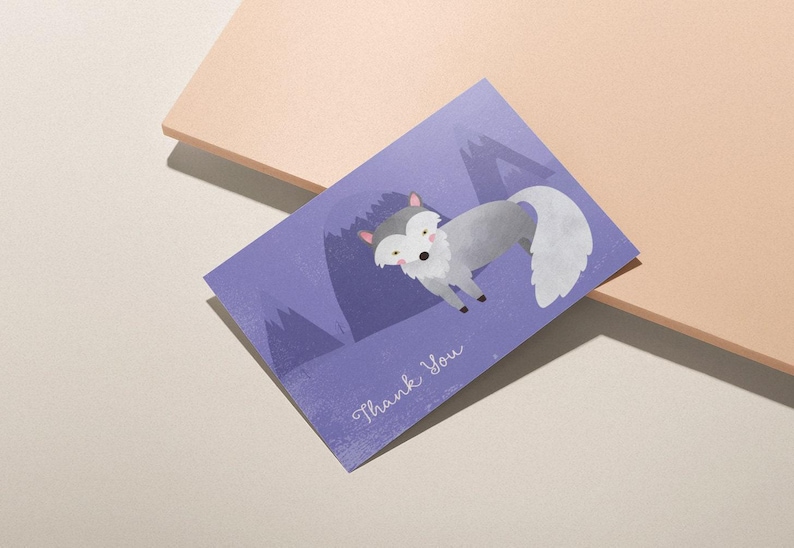 Woodland Animal Thank You Cards, Baby Shower Designs (Set of 12 with Envelopes) image 6