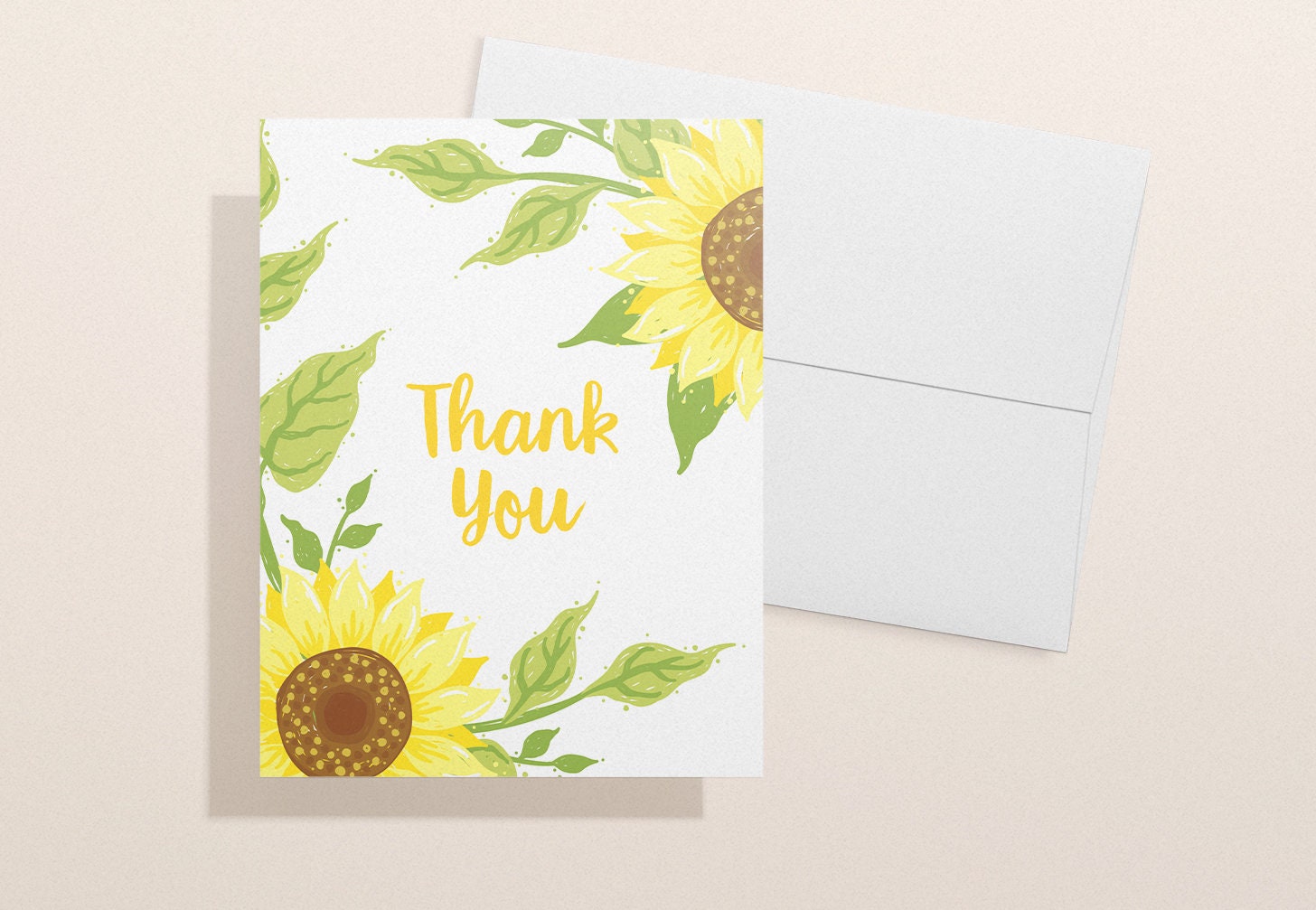 Sunflower Thank You Cards Ecofriendly Stationary Assorted Etsy