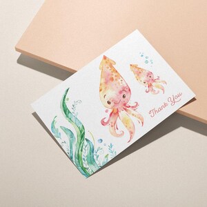 Ocean Animal Thank You Cards: Baby Shower Set of 12 with Envelopes image 7