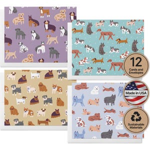 Dog Greeting Cards: Watercolor Dog Breed Art Set of 12 image 1