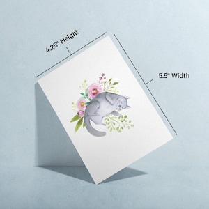 Watercolor Cat Greeting Cards, 4 Designs (Set of 12, Blank Inside) image 8