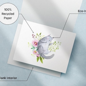 Watercolor Cat Greeting Cards, 4 Designs (Set of 12, Blank Inside) image 7