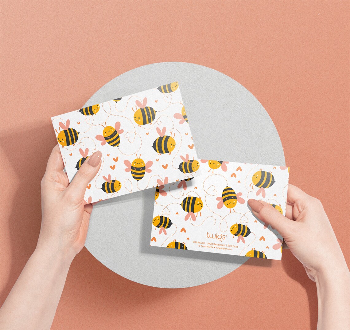 Bumble Bee Note Cards 12 24 or 48 EcoFriendly Note Cards Etsy