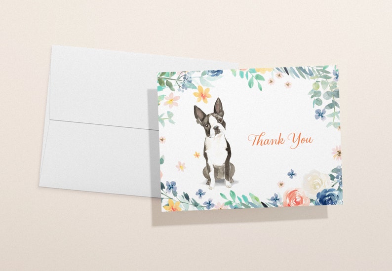 Dog Thank You Cards Cute Watercolor Dog Note Cards With - Etsy