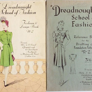 Dreadnought School of Fashion Design och referensbok, mönsterskärningssystem från 1940-talet
