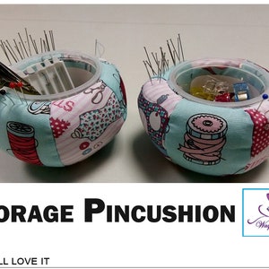 Storage pincushion sewing pattern / tutorial pdf, make your own