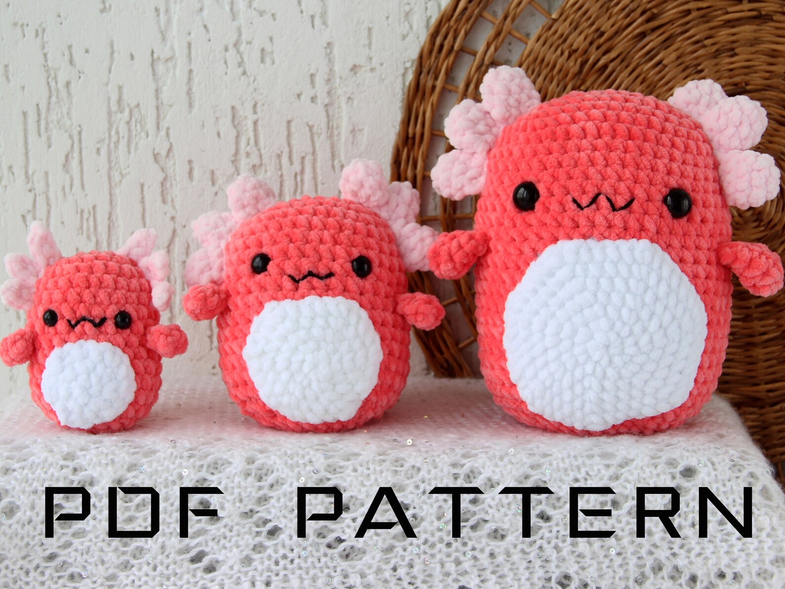 3in1 Axolotl Squishmallow crochet PATTERN PDF amigurumi Etsy